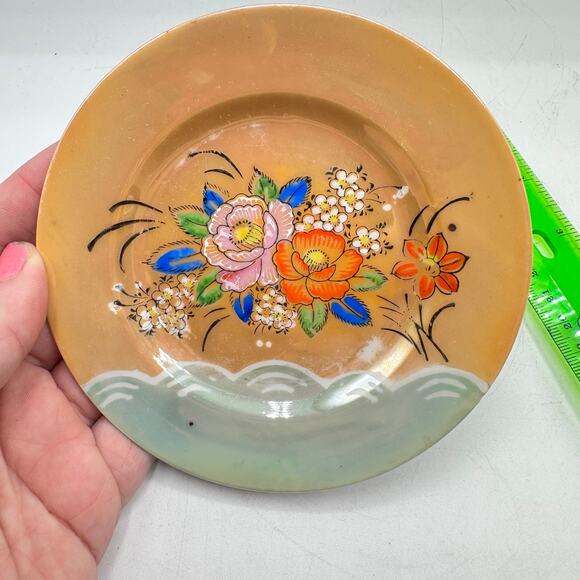 Floral Lusterware trinket Dish - Ring Dish - Spoon Rest - MCM Midcentury - Picture 3 of 5